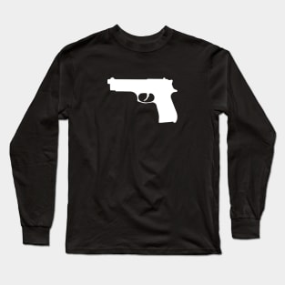 Semi-automatic Handgun Silhouette Long Sleeve T-Shirt